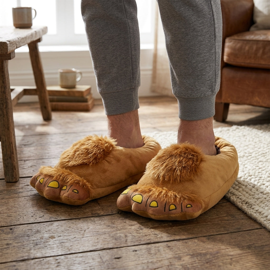 Pantoufles pied de hobbit polaire homme