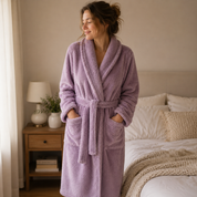 Peignoir plaid violet pour femme