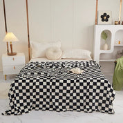 Plaid Cocooning Damier Vintage noir et blanc