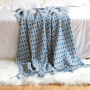Plaid Cocooning Esprit Nomade bleu