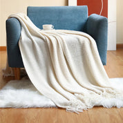 Plaid Cocooning Maille Douillette blanc