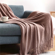 Plaid Cocooning Maille Douillette rose