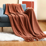 Plaid Cocooning Maille Douillette terracotta