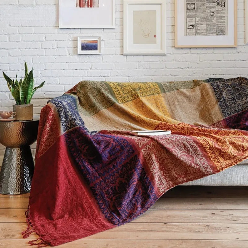 Plaid Cocooning Patchwork Bohème