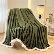 Plaid Cocooning Sherpa Douillet à motifs graphiques