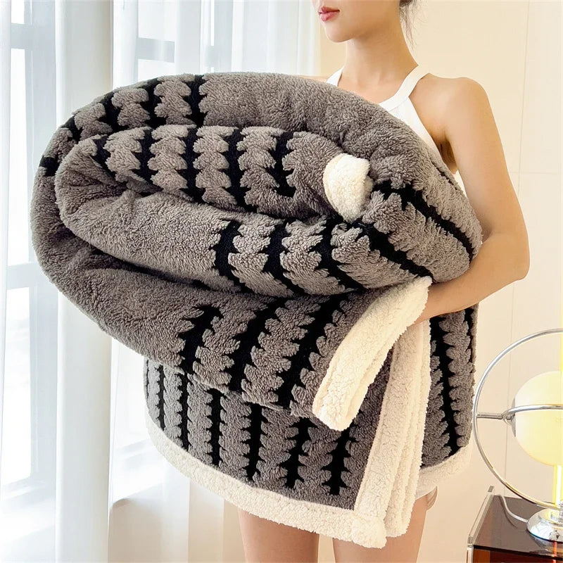 Plaid Cocooning Sherpa Douillet gris