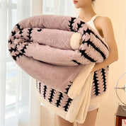 Plaid Cocooning Sherpa Douillet rose