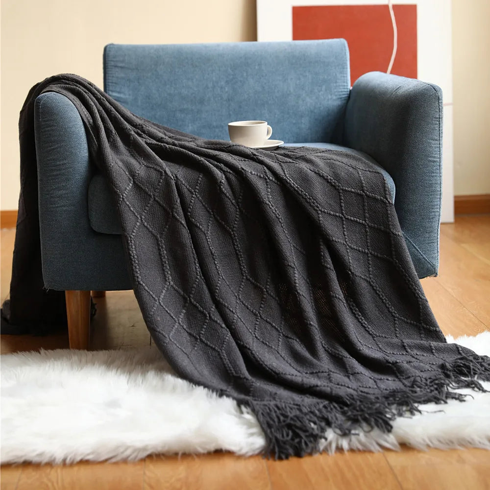 Plaid Cocooning Torsades Douillettes gris