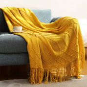 Plaid Cocooning Torsades Douillettes jaune