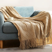 Plaid Cocooning Torsades Douillettes kaki