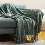 Plaid Cocooning Torsades Douillettes vert