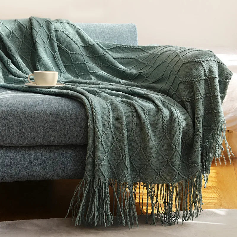 Plaid Cocooning Torsades Douillettes vert