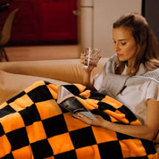 Plaid Pilou Pilou Cocooning Damier Automnal 