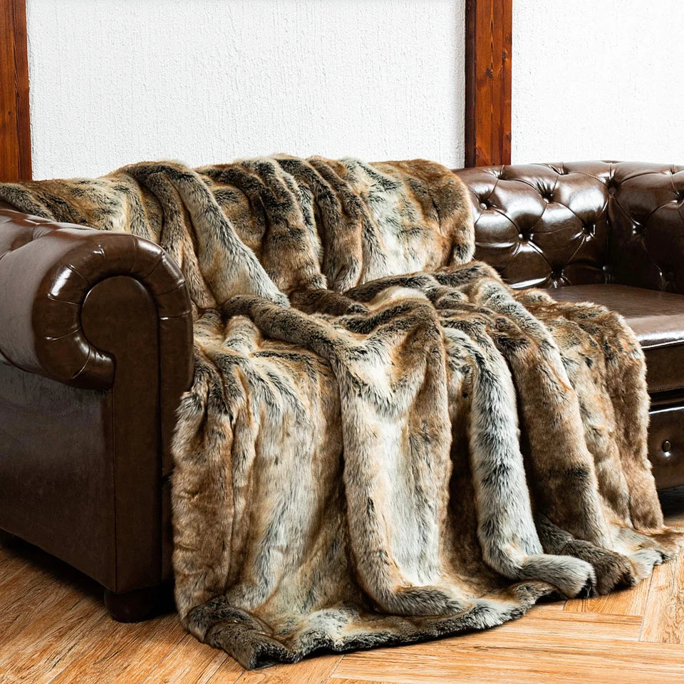 Plaid Pilou Pilou Cocooning Fourrure Sauvage