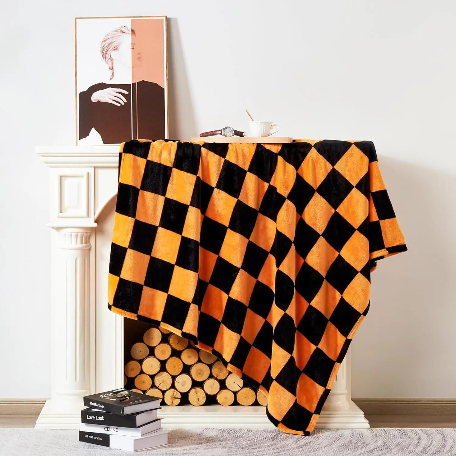 Plaid Pilou Pilou Damier Automnal noir et orange