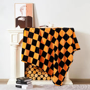 Plaid Pilou Pilou Damier Automnal noir et orange