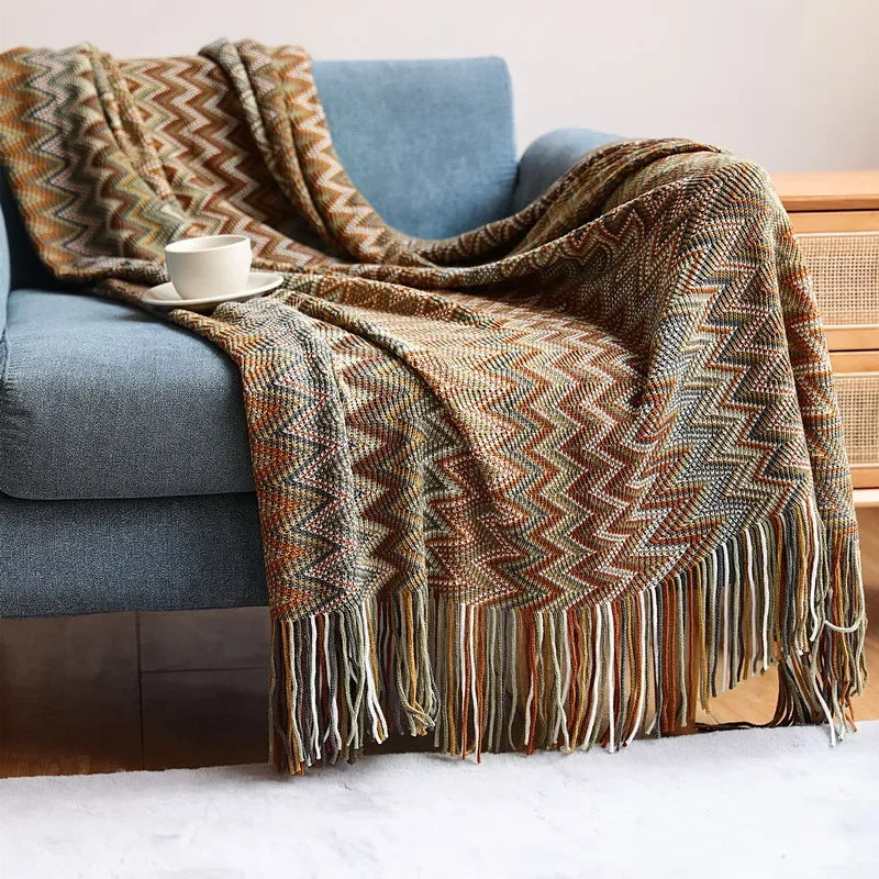 Plaid Pilou Pilou Esprit Bohème marron