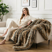 Plaid Pilou Pilou Fourrure Sauvage marron