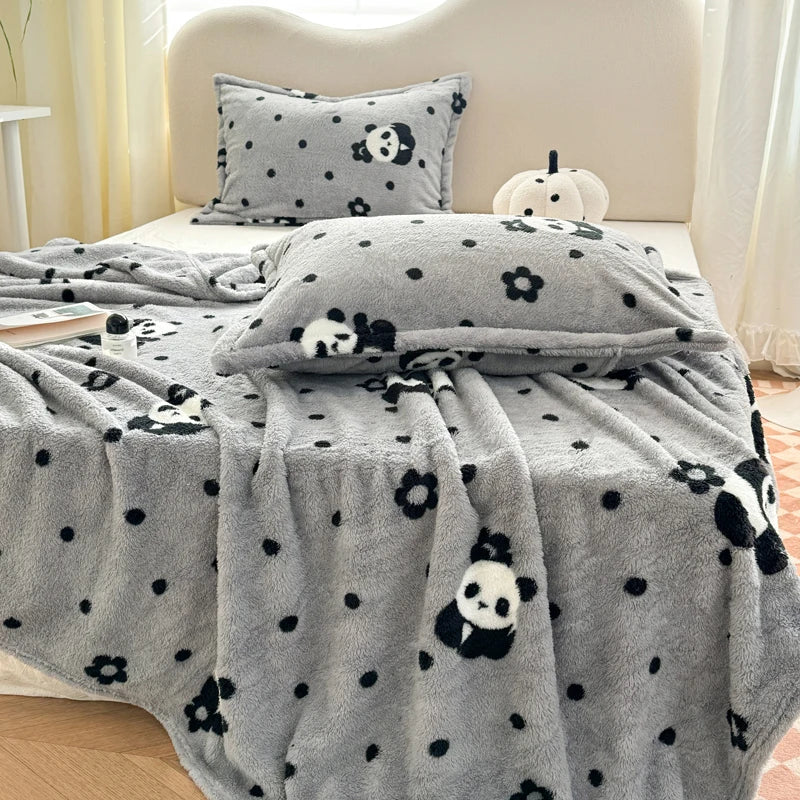 Plaid Pilou Pilou Panda Mignon gris