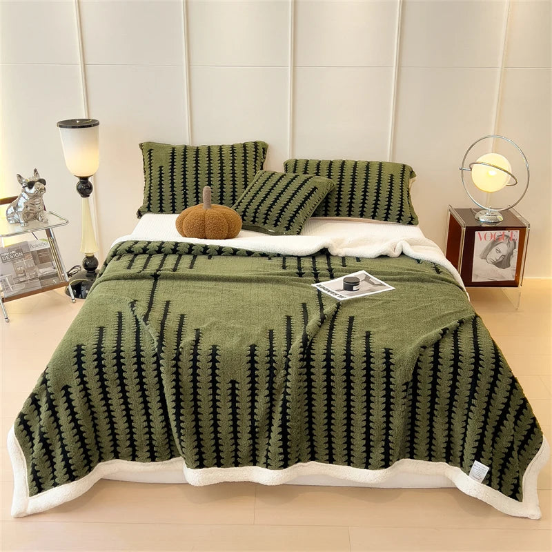 Plaid cocooning épais avec revers sherpa