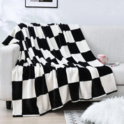 Plaid cocooning à motif damier automnal