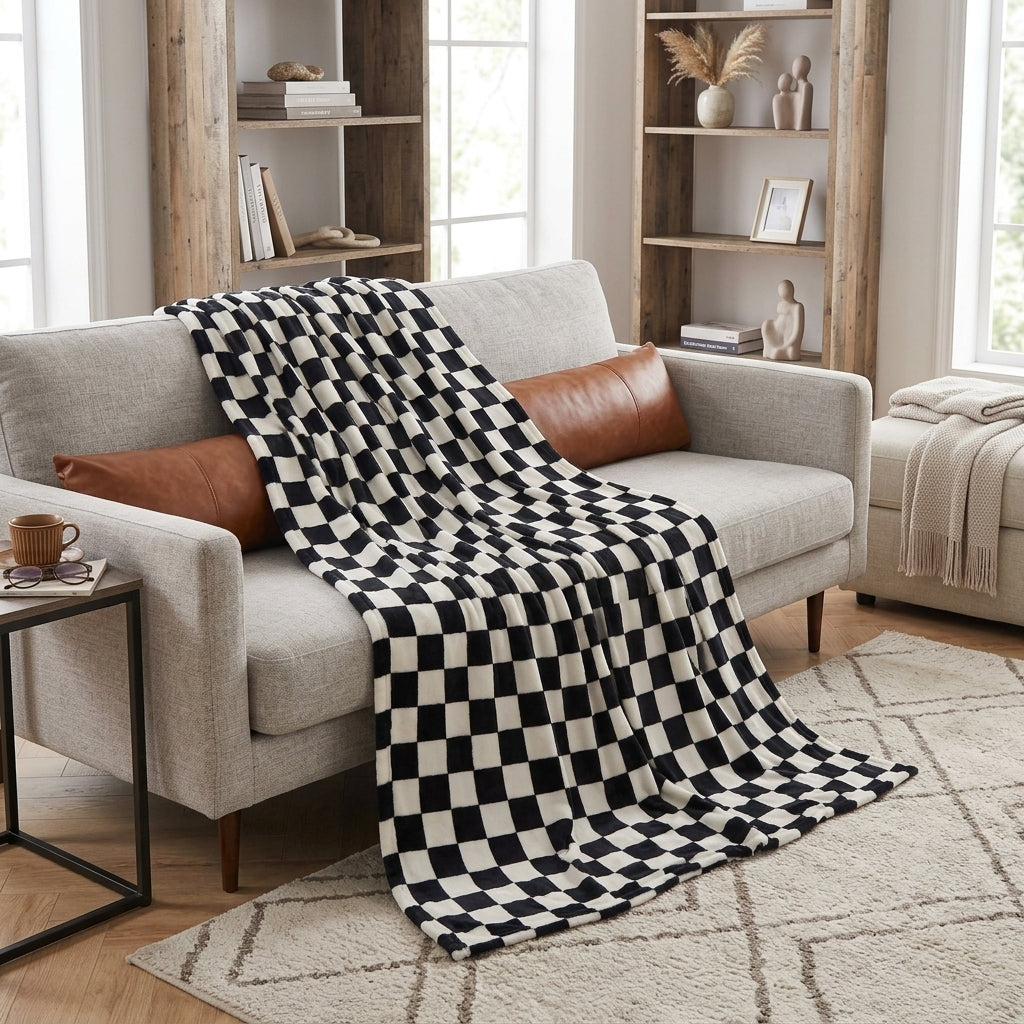 Plaid damier vintage pour décoration intérieure