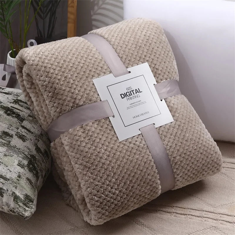 Plaid en velours doux et raffiné pour décoration intérieure