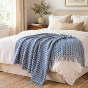 Plaid cocooning avec franges décoratives
