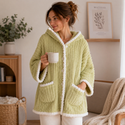 Poncho pyjama femme vert en pilou pilou