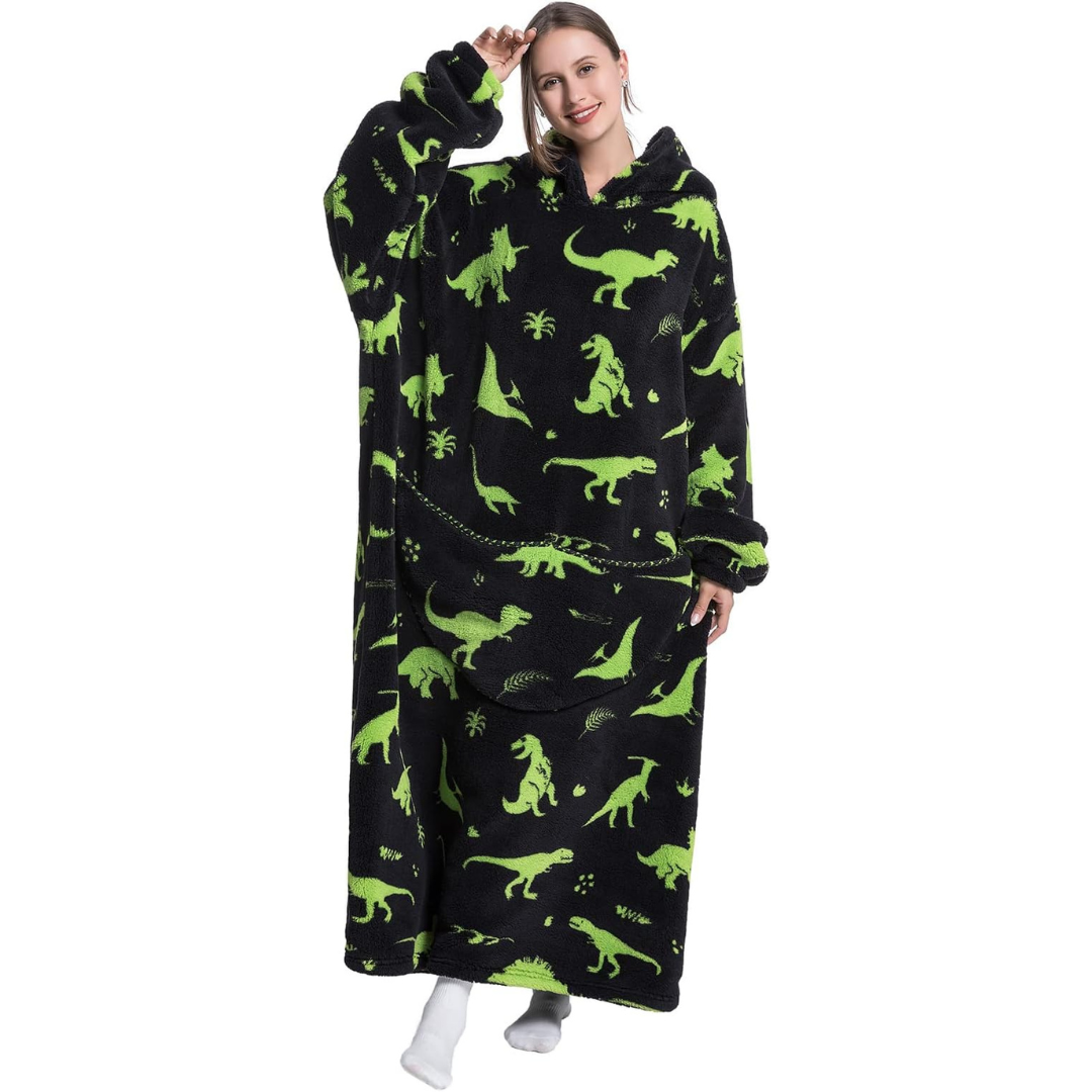 Pull Plaid Pilou Pilou Dinosaure noir et vert