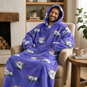 Pull Plaid Pilou Pilou Koala Douillet bleu-violet