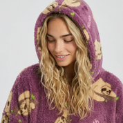 Pull Plaid Pilou Pilou Paresseux Douillet violet