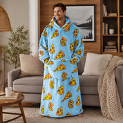 Pull Plaid Pilou Pilou Pizza Gourmande bleu clair