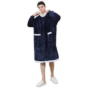 Pull Plaid Pilou Pilou Refuge Douillet bleu