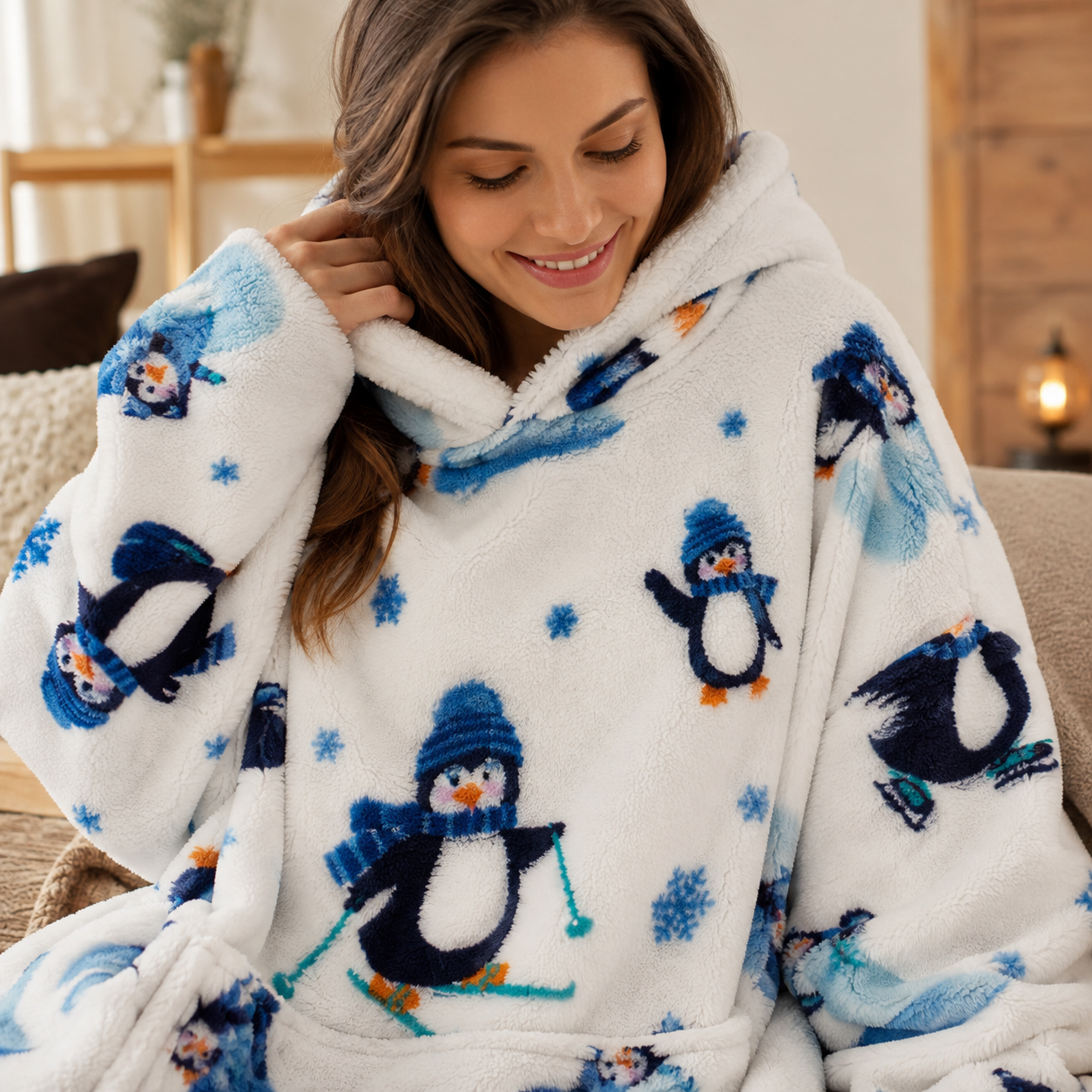 Pull Plaid Pingouin Polaire blanc