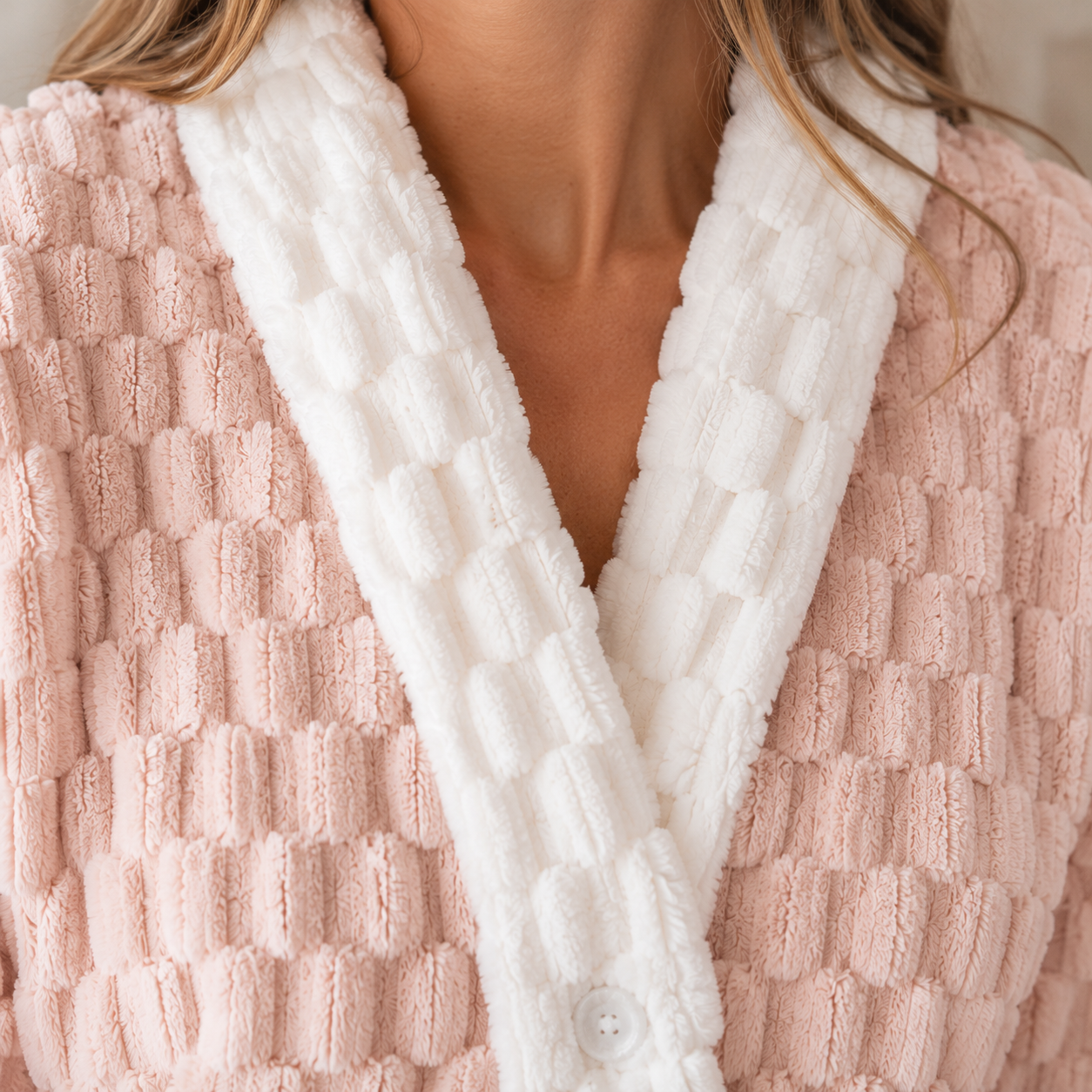 Pull cocooning femme rose clair ultra doux