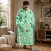 Pull plaid Pilou Pilou extra long à motifs avocat