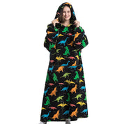 Pull plaid Pilou Pilou extra long à motifs dinosaures
