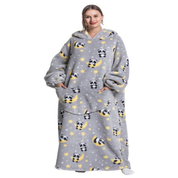 Pull plaid Pilou Pilou extra long à motifs panda