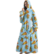 Pull plaid Pilou Pilou extra long à motifs pizza