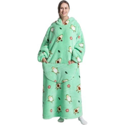 Pull plaid chaud avec capuche et imprimé avocat