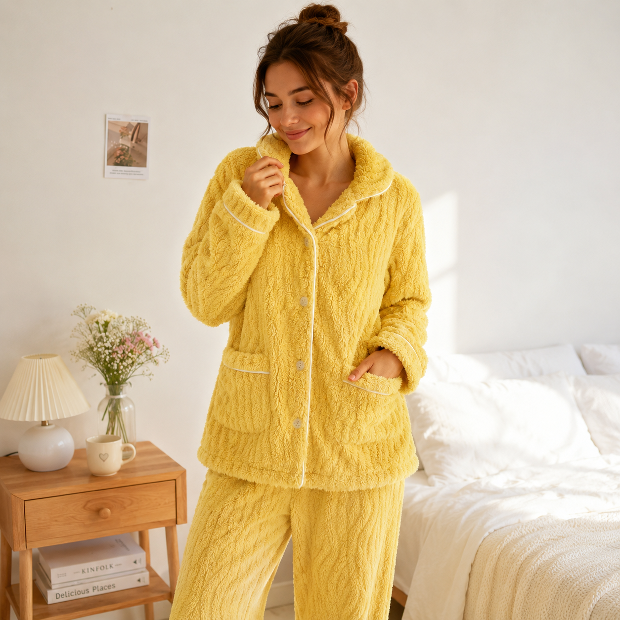 Pyjama Pilou Pilou Femme Cocooning Jaune
