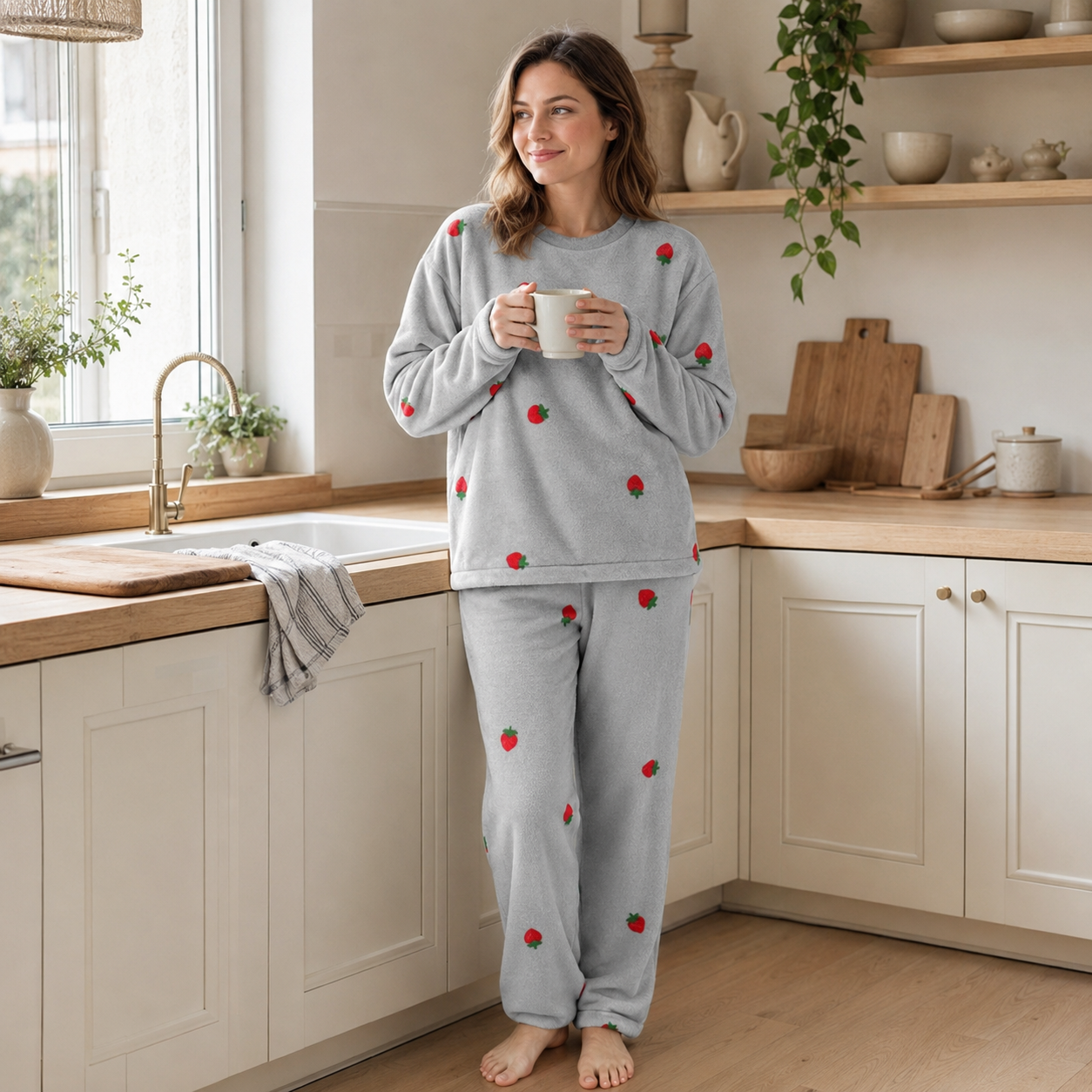 Pyjama Pilou Pilou Fraise Gourmande gris
