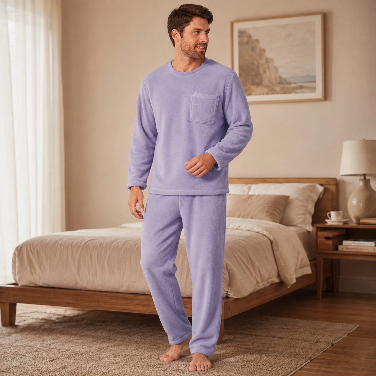 Pyjama Pilou Pilou Homme Cocon Essentiel violet