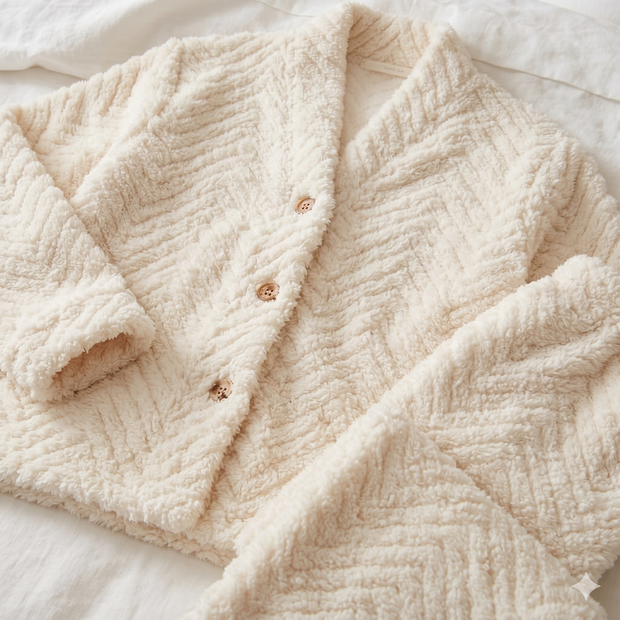 Pyjama blanc pilou pilou effet plume doux et chaud