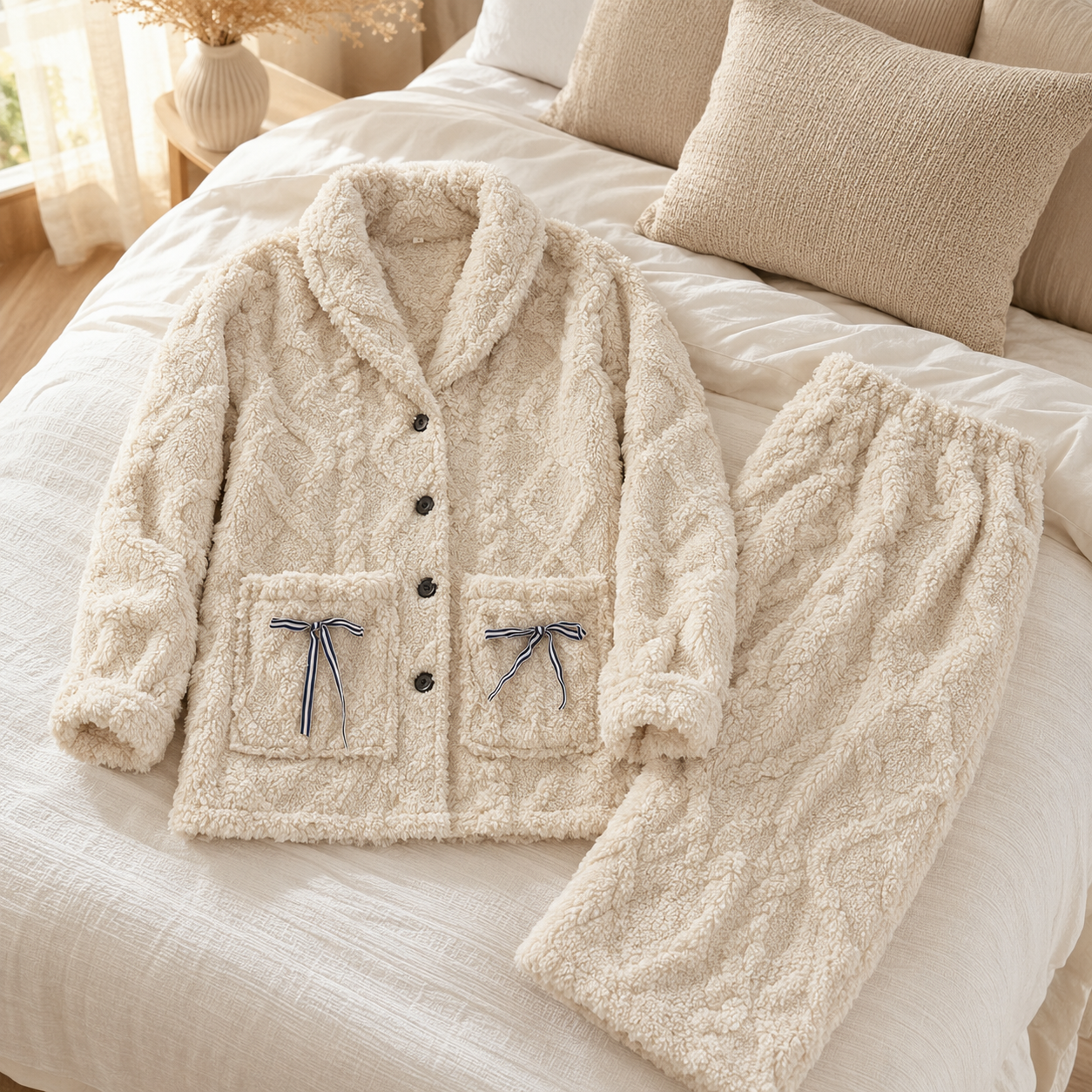 Pyjama femme en flanelle douce à carreaux