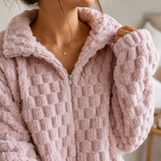 Pyjama femme en pilou pilou chaud et confortable mauve clair