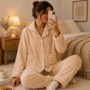 Pyjama femme ouverture devant doux et chaud