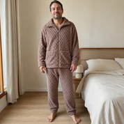 Pyjama marron pilou pilou homme