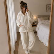 Pyjama moumoute femme blanc ultra doux et chaud